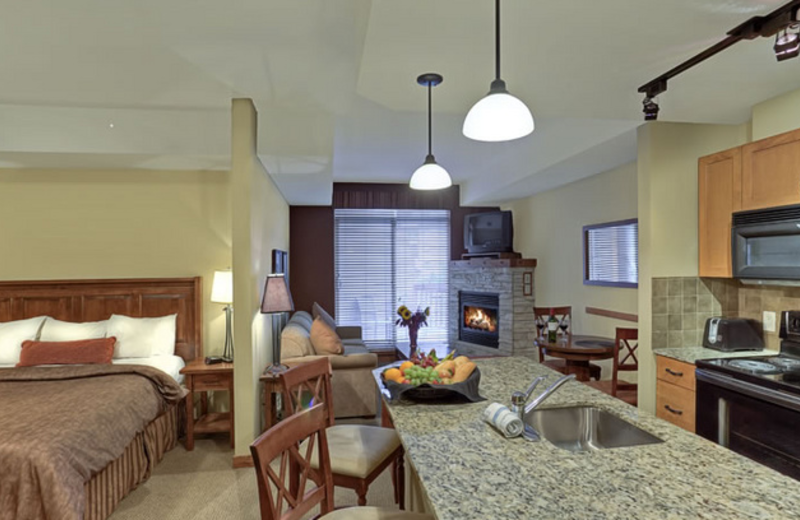 Guest room at Falcon Crest Lodge.