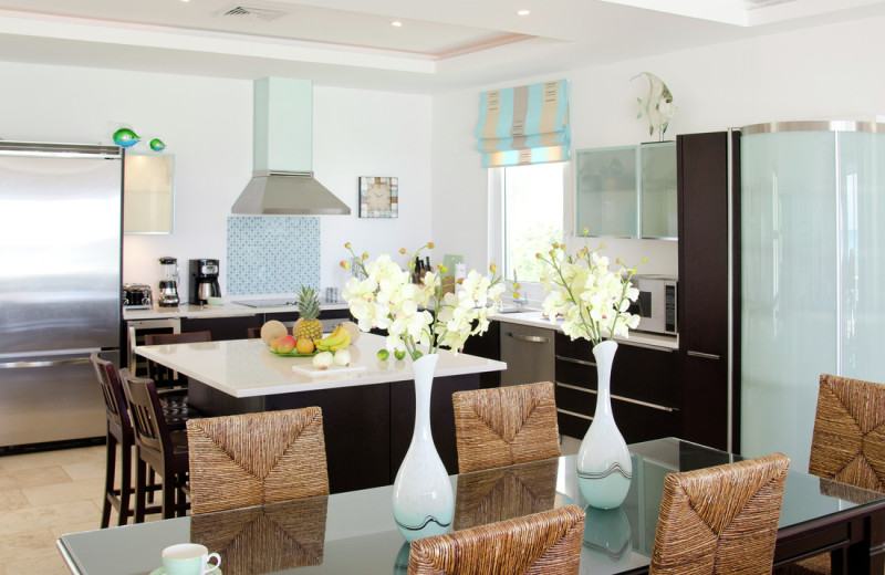 Villa kitchen and dining room at Island Properties Luxury Rentals.