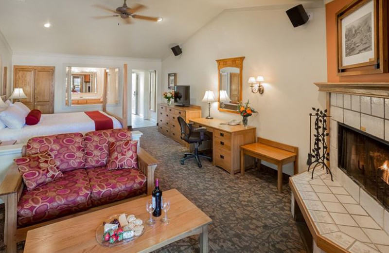 Guest room with fireplace at Best Western Sonoma Valley Inn & Krug Event Center.