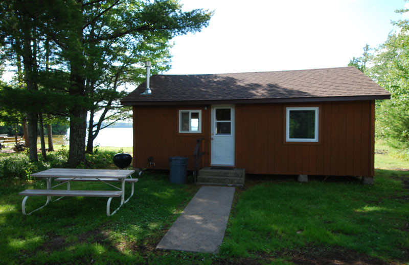 Cabin exterior at Birch Forest Lodge.