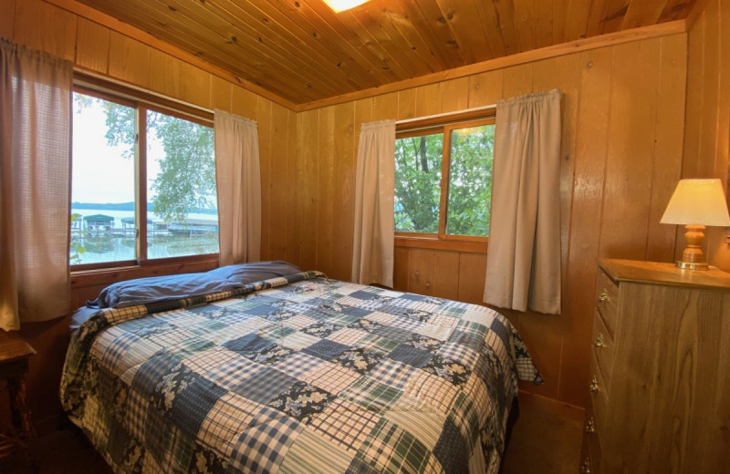 Cabin bedroom at Upper Cullen Resort.