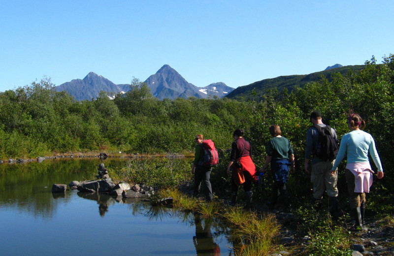 Hiking at Kenai Fjords Glacier Lodge.