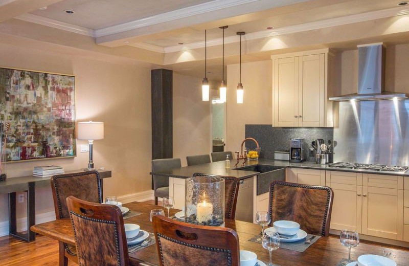 Rental kitchen at Welcome to Telluride Vacation Rentals.