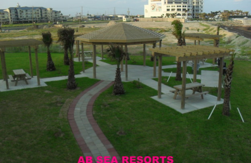 Resort patio at A B Sea Resorts.