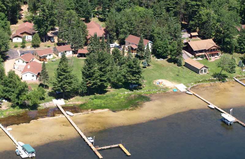 Aerial view of Wind Drift Resort.