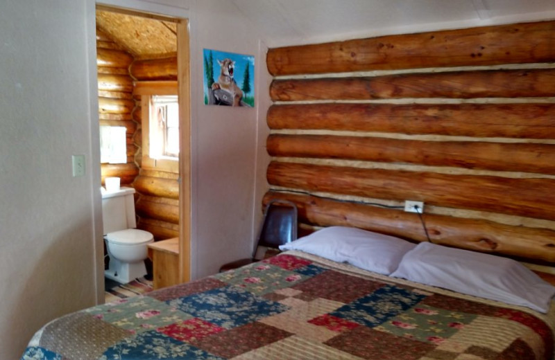 Cabin bedroom at Big Moose Resort.