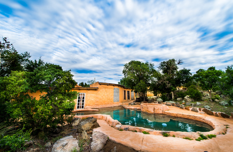 Outdoor pool at Trois Estate at Enchanted Rock.