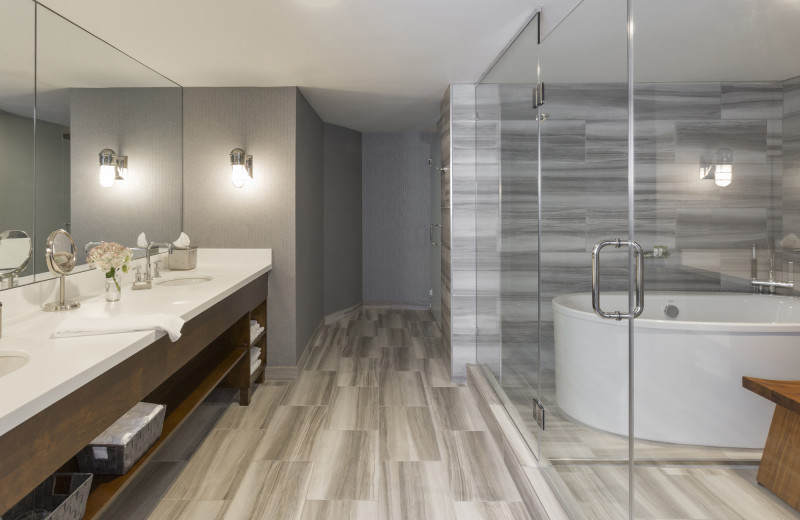 Guest bathroom at South Shore Harbour Resort & Conference Center.