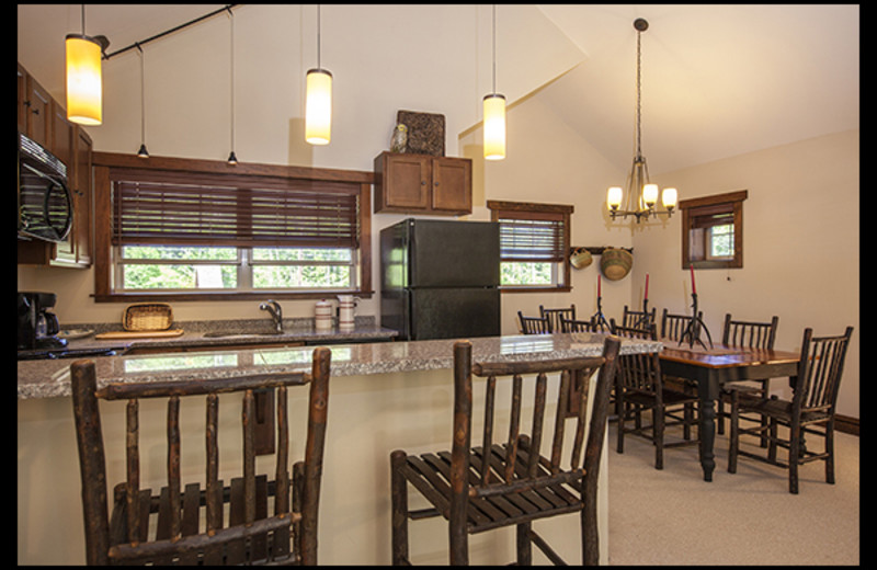 Rental kitchen at Owaissa Club Vacation Rentals.