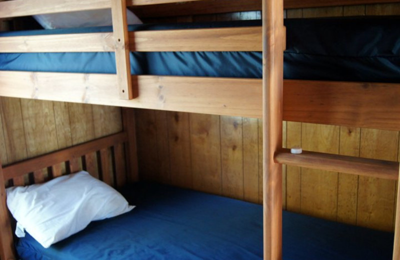 Cabin bedroom at Lone Star Yogi.