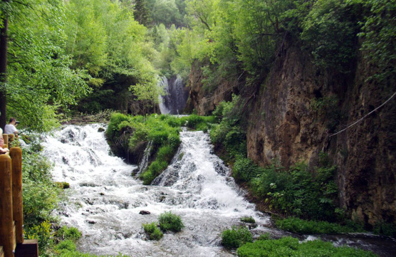 Waterfall at Edelweiss Mountain Lodging.