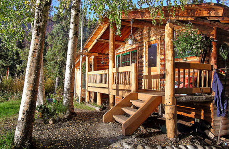 Exterior view of Frances Lake Wilderness Lodge.