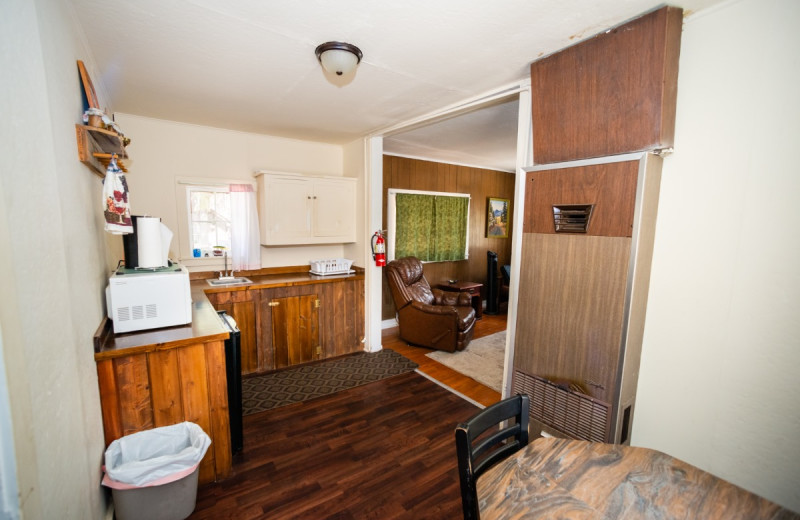 Cabin kitchen at North Shore Lodge & Resort.