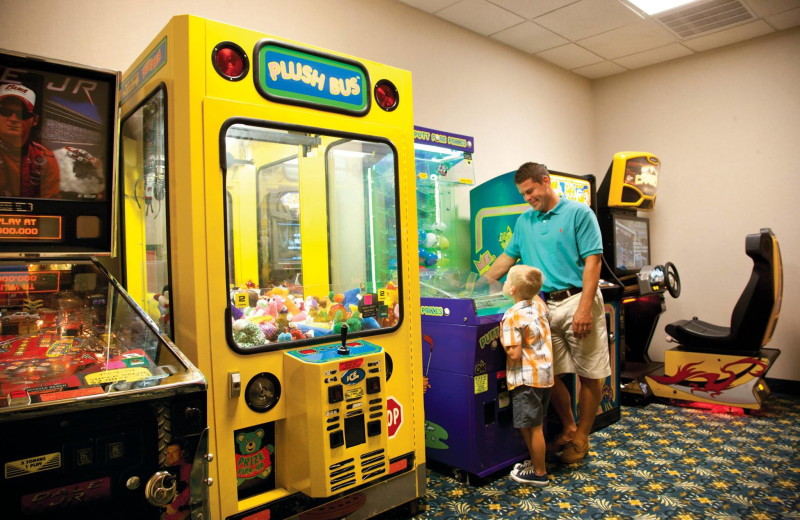 Arcade room at Compass Cove Resort.