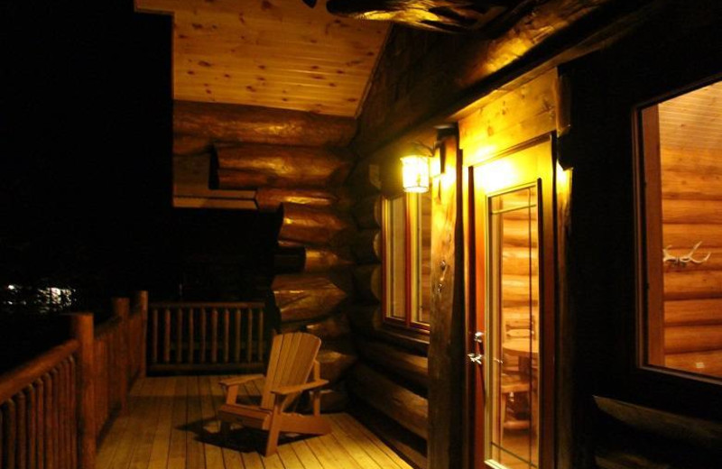 Cabin deck at Aqua Log Cabin Resort.