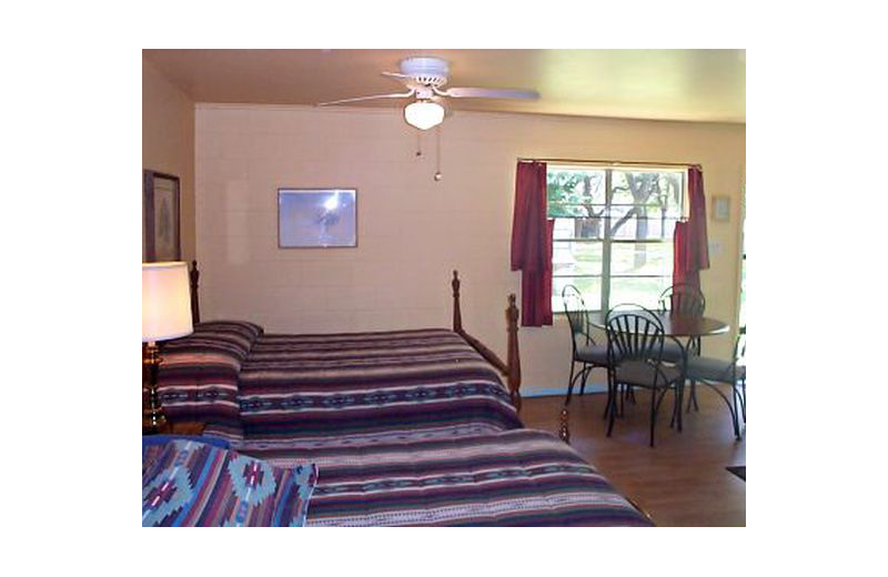 Guest room at Lakeside Lodge on East Lake Buchanon.