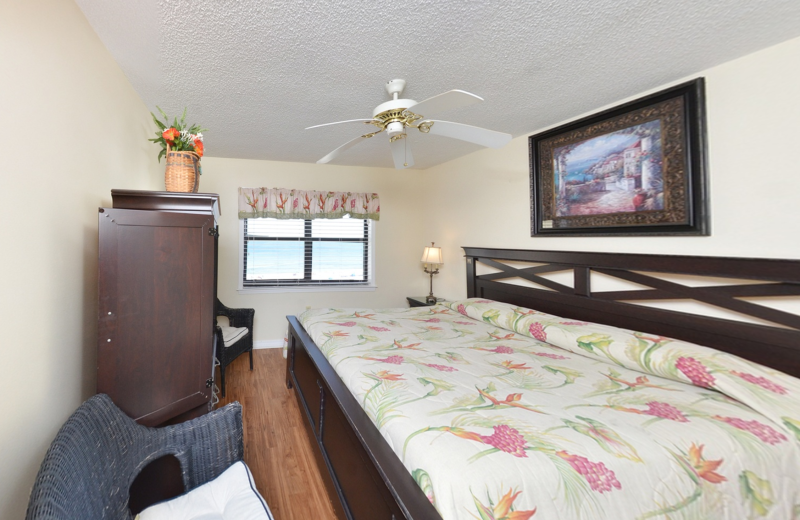 Rental bedroom at Coastal Properties.
