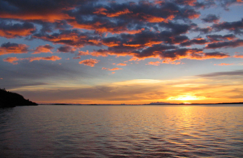 Sunset at Kenai Backcountry Lodge.