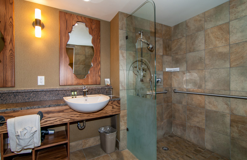 Guest bathroom at Banff Caribou Lodge & Spa.
