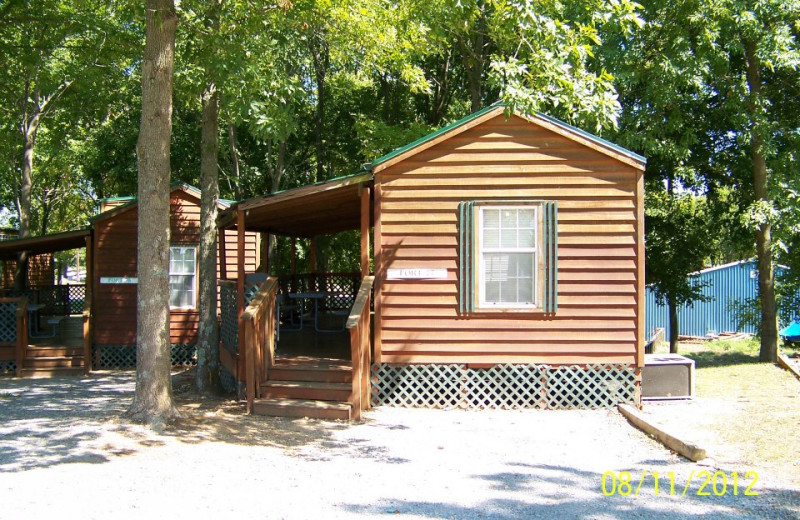 Cabin exterior at Prizer Point Marina & Resort.