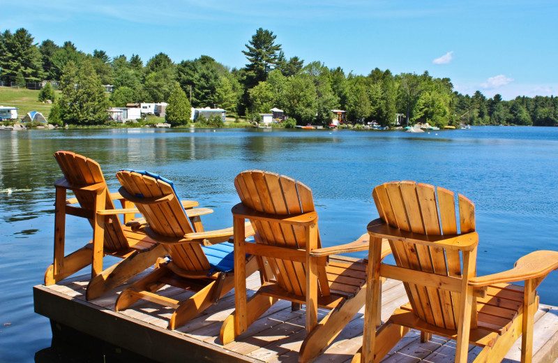 Relaxing by the lake at Bonnie Lake Resort.