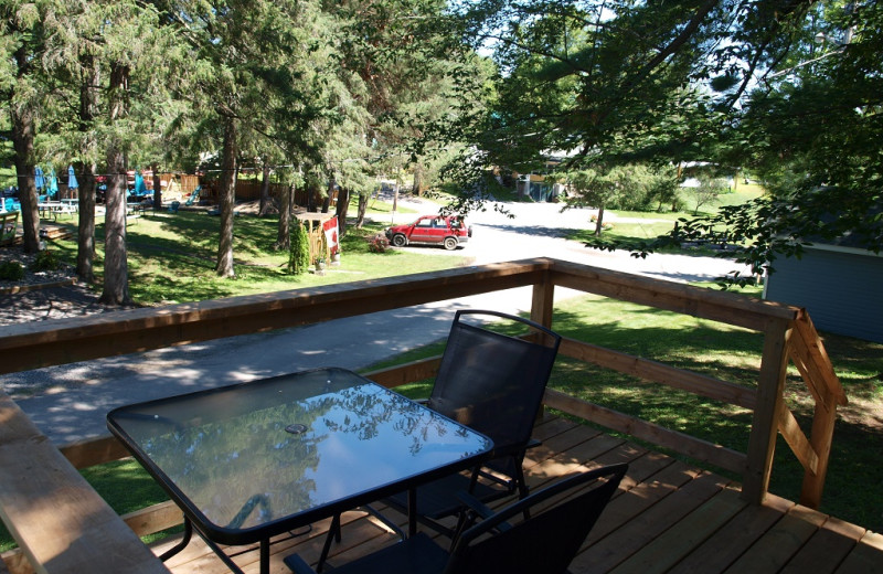 Cabin deck at Sandy Beach at Otter Lake.