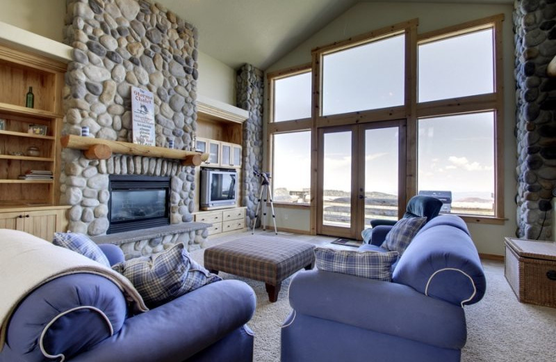 Cabin living room at Family Time Vacation Rentals.