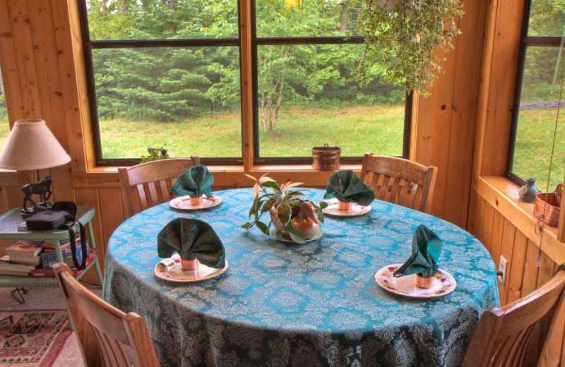 Dining table at Poplar Creek B & B.