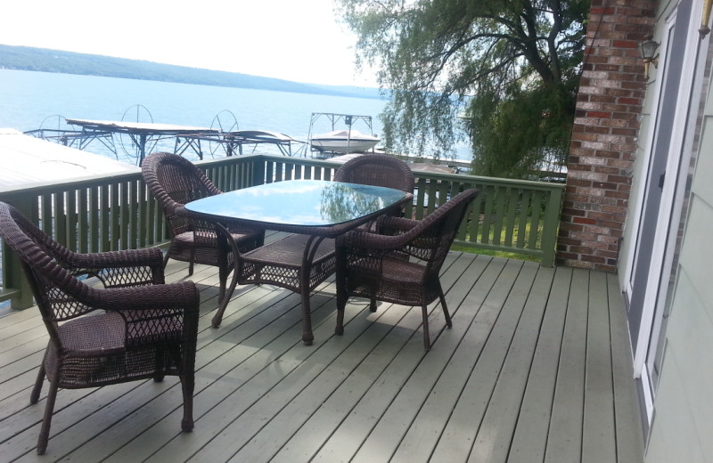 Cottage deck at Kingtown Beach Cottages.