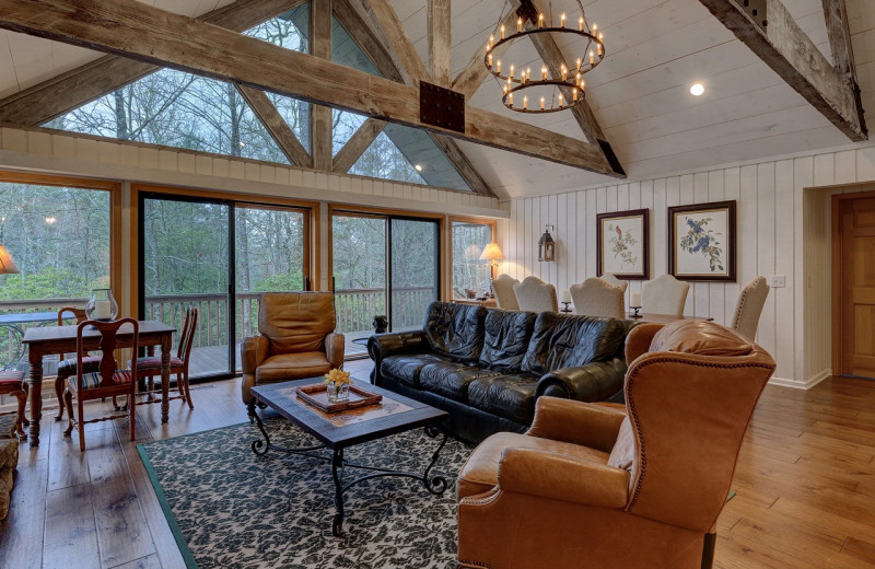 Guest living room at High Hampton Resort.