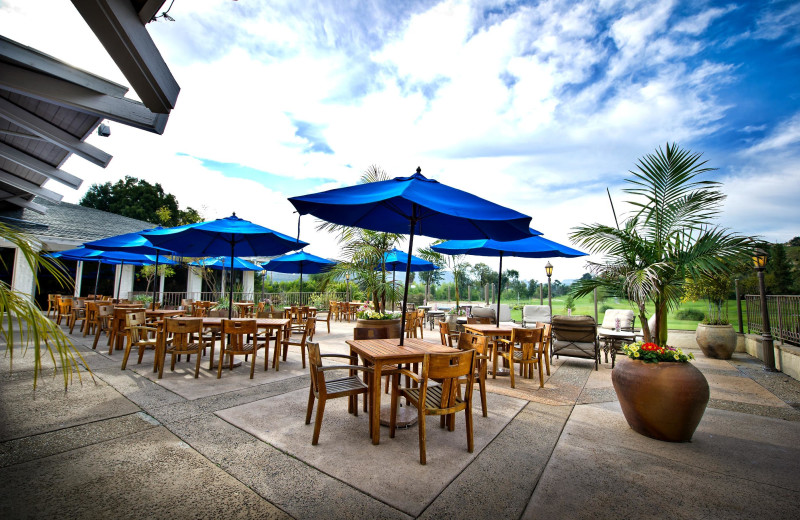 Outdoor patio at Pala Mesa Resort.