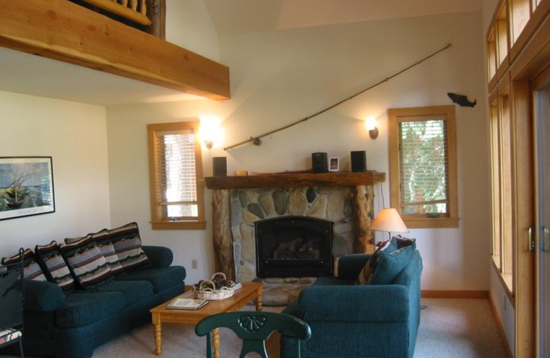 Cabin living room at Timberline Meadows Lodges.