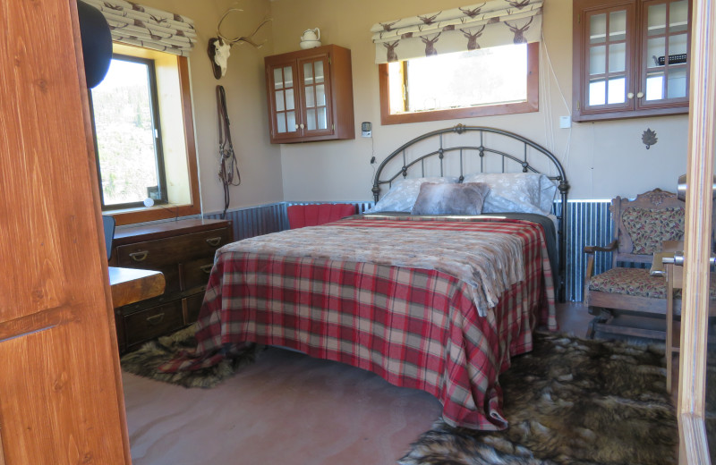 Cabin bedroom at Williams Fork Lodging.