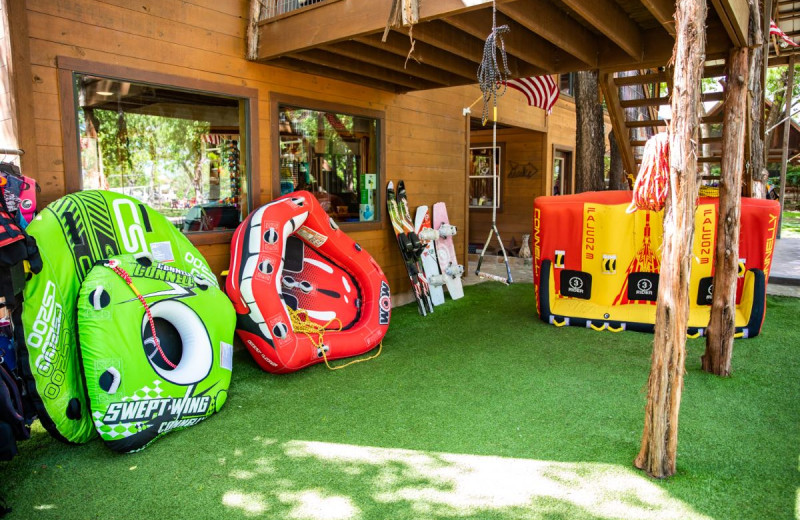 Lake toys at Log Country Cove.