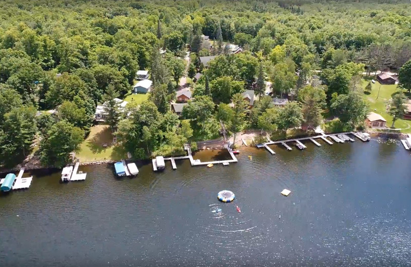 Aerial view of Woodland Beach Resort.