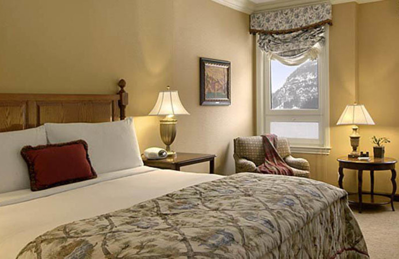 Guest bedroom at The Fairmont Chateau Lake Louise.