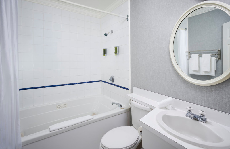 Guest bathroom at Sir Sam's Inn & Spa.