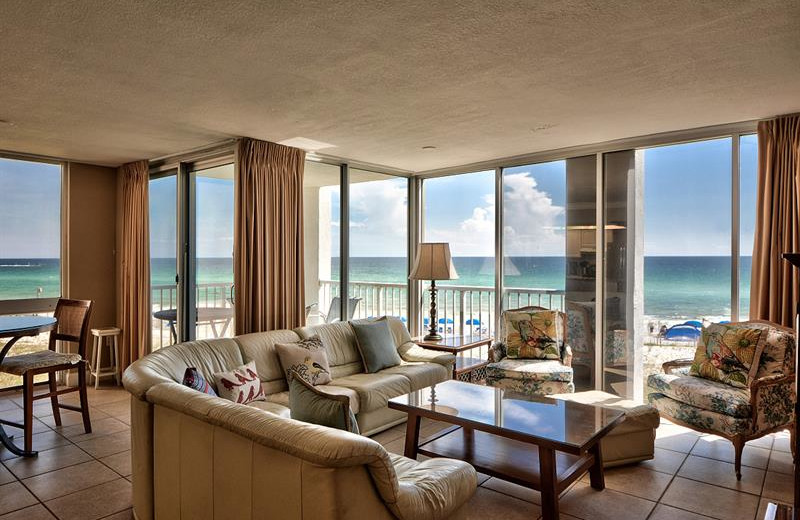 Rental living room at Shoreline Towers.