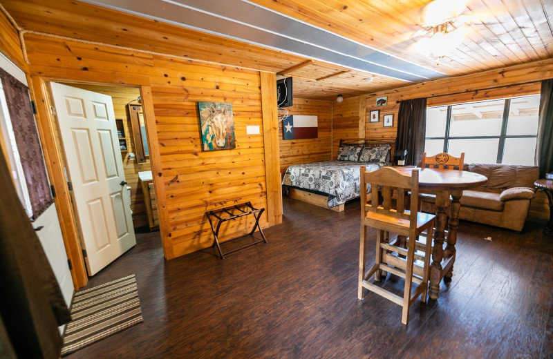 Cabin interior at Walnut Canyon Cabins.