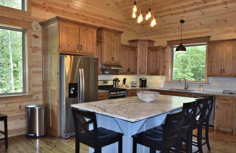 Rental kitchen at White Glove Luxury Cabins.