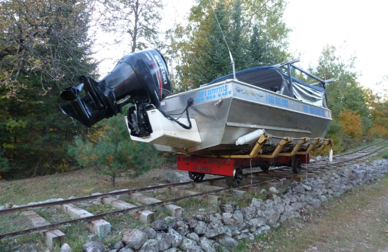 Boat shuttle at Zup's Fishing Resort and Canoe Outfitters.