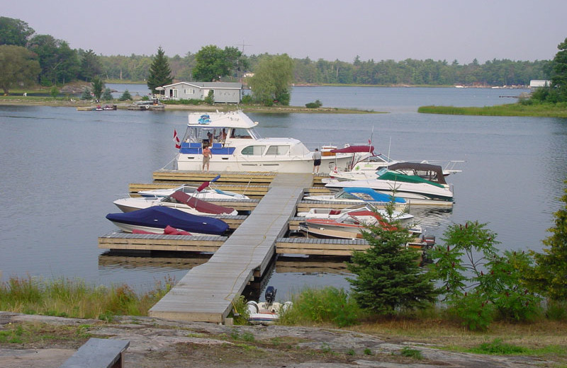 Boats at Hall's Housekeeping Cottages.