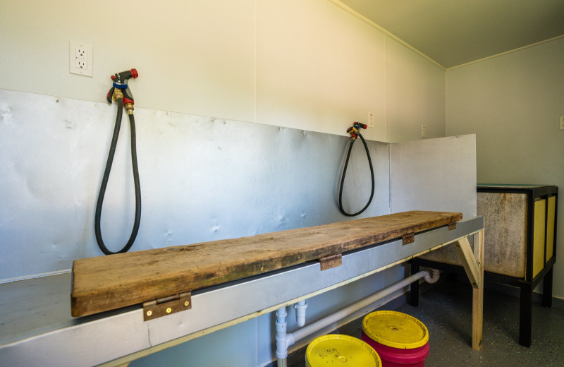 Fish cleaning station at Otter Tail Beach Resort.