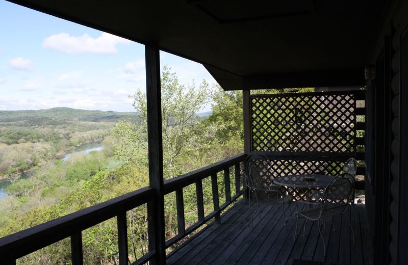 Cabin deck at Arkansas White River Cabins.