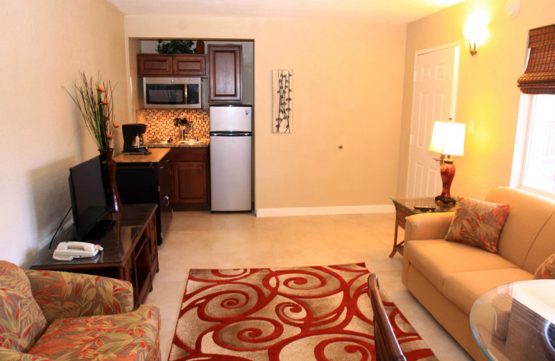 Guest living room at Bamboo Beach Club.