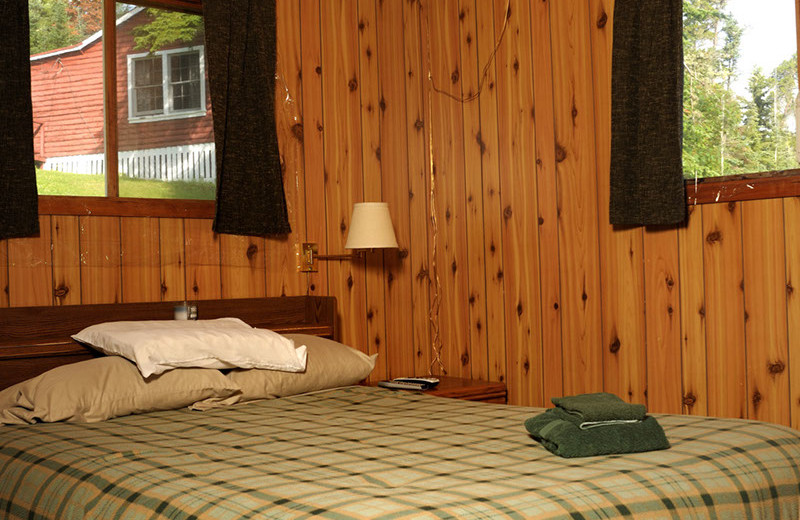 Cabin bedroom at Rough Rock Lodge.