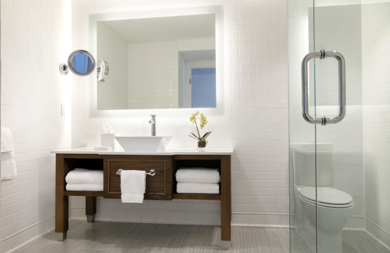 Guest bathroom at Oceans Edge Key West Hotel & Marina.