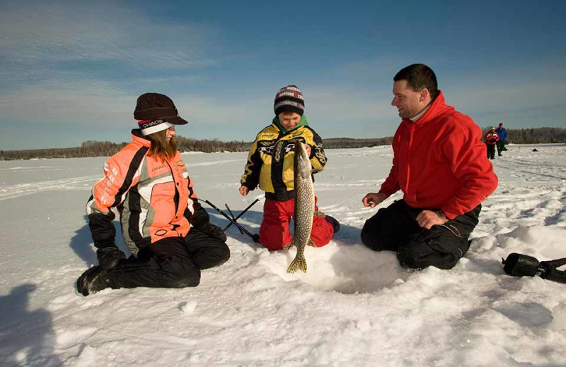 Ice fishing at Finger Lakes Premiere Properties.