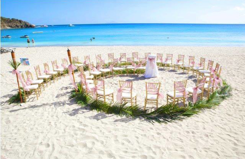 Beach wedding at Island Properties Luxury Rentals.