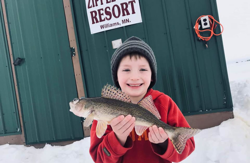 Ice fishing at Zippel Bay Resort